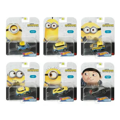 HW Character Cars Hot Wheels Character Cars Minions The Rise of Gru - Complete Set of All 1:64 S