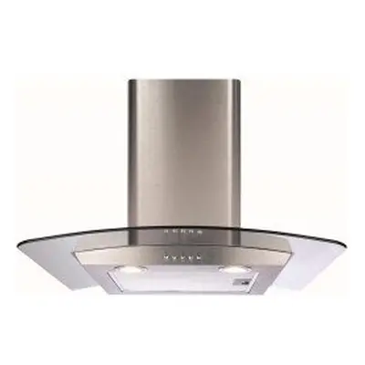 CDA ECP62SS 60cm Curved Glass Chimney Cooker Hood : Stainless Steel