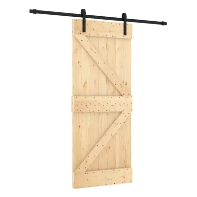 vidaXL Sliding Door Barn Door with Hardware Set Interior Door Solid Wood Pine