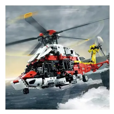 (With motor) Premium Technical Airbus H175 Rescue Helicopter Model Building Block