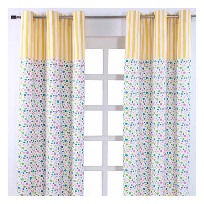 (W 137cm x Drop 182cm) Multi Polka Dots Ready Made Eyelet Curtain Pair