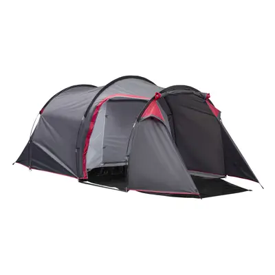 Outsunny Man Camping Tent w/ Rooms Porch Vents Rainfly Weather-Resistant