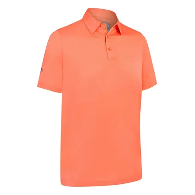 (S, Coral Chic) Callaway Golf Mens Swingtech Solid Stretch Moisture Wicking Polo Shirt