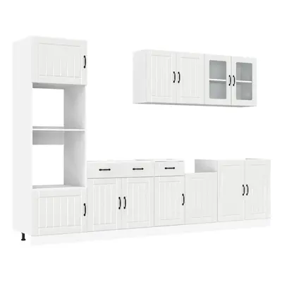 (high gloss white) vidaXL Piece Kitchen Cabinet Set Kalmar Black Engineered Wood