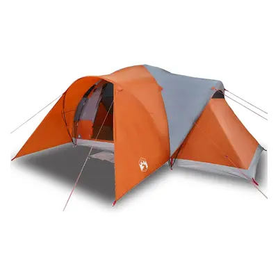 (grey and orange, x x cm) vidaXL Family Tent Dome 6-Person Camping Tent Lightweight Tent Waterpr