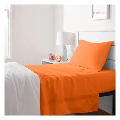 Amazon Basics Kid's Soft Easy-Wash Lightweight Microfiber 3-Piece Sheet Set Twin Bright Orange S