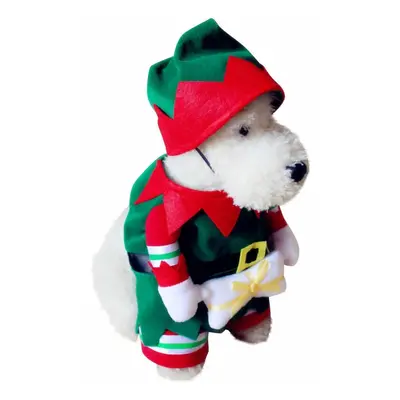 (S) Pet Dog And Cat Christmas Suit Santa Claus Dressing Up Party Apparel Clothing With Hat