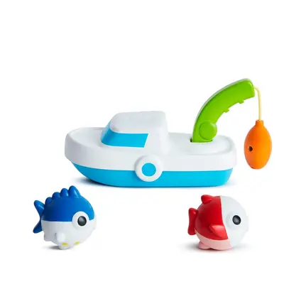 Munchkin Deep Sea Fishin Toddler Bath Toy and Game with Magnetic Fish Boat and Rod