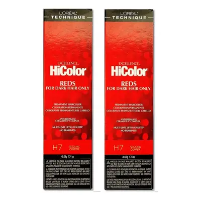 (H7 - Pack of 2) L'Oreal HiColor H7 Sizzling Copper For Dark Hair