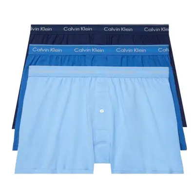 Calvin Klein Men's Cotton Classics 3-Pack Knit Boxer Blue Bay Minnow