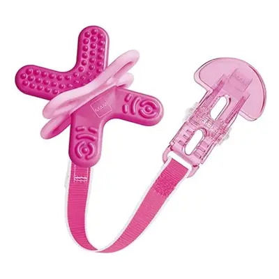 Bite and Relax Teether (4+ months) with Clip, Teething Toy Promotes Dental Hygiene and Cleanline