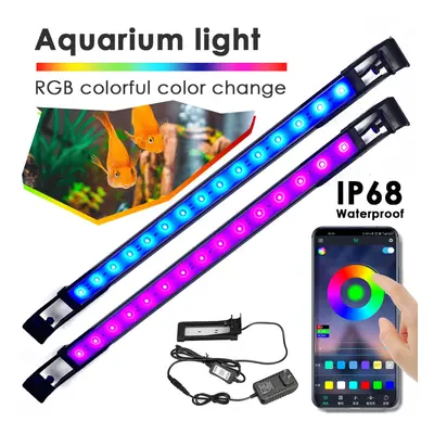 (UK Plug) 10w 12cm Fish Aquarium Tank Underwater Submersible Change APP Control Colorful LED Lig