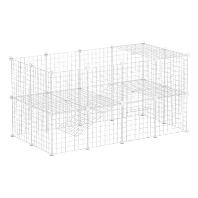 PawHut DIY Pet Playpen Panel for Rabbit Chinchilla Hedgehog, White