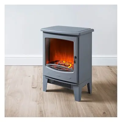 Blaupunkt Log Effect Medium Stove Heater Adjustable Thermostat - Grey