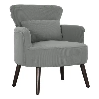 HOMCOM Armchair with Padded Seat and Backrest for Living Room, Light Grey