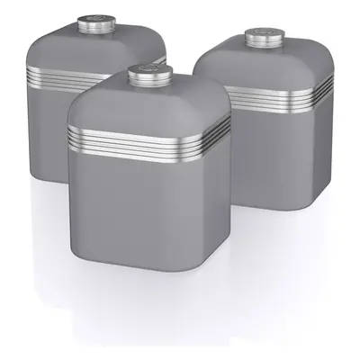 Swan SWKA1020GRN Set of Retro Storage Canisters, Grey