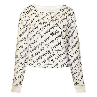 (M, White/Black) Harry Potter Womens/Ladies I Do Solemnly Swear Cropped Jumper