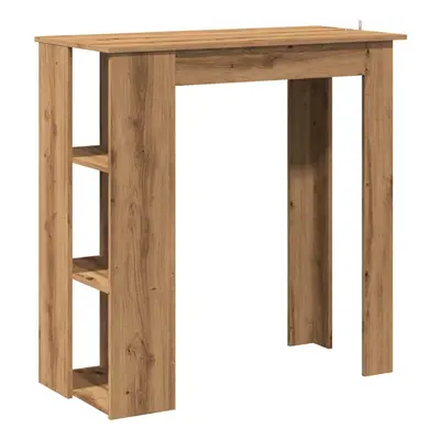 (artisan oak) vidaXL Bar Table with Shelf Bar High Table Bistro Pub Table Engineered Wood