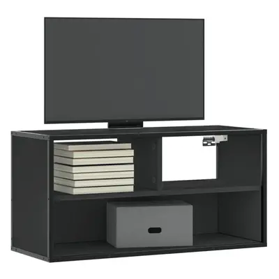 vidaXL TV Cabinet Black 80x31x39.5 cm Engineered Wood and Metal