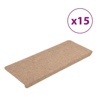 vidaXL Stair Mats Carpet Stair Tread Stair Step Rug Self-adhesive pcs Beige