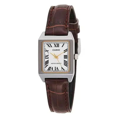 Casio Standard Analog Chrome Plated Leather Strap White Dial Quartz LTP-V007L-7B2 Women's Watch