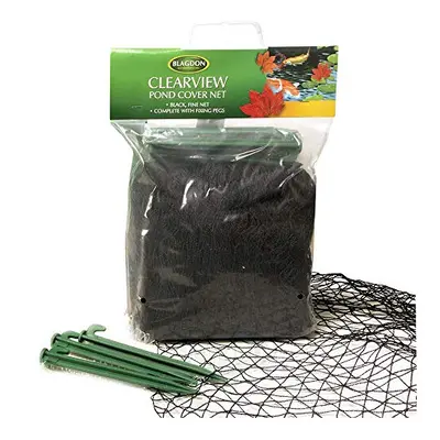 1022408 Clearview Pond Cover Netting, Strong Double Weave, Black, Fine, with Fixing Pegs, Net Si