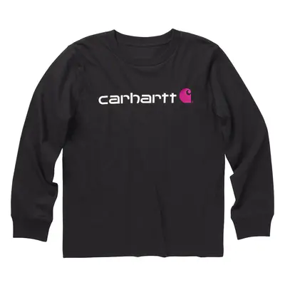 Carhartt Girls' Knit Long Sleeve Henleyneck T-Shirt Caviar Black Sma