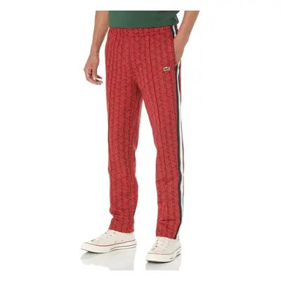 Lacoste Men's Vintage Fit Printed Monogram Track Pant Pinot/RED