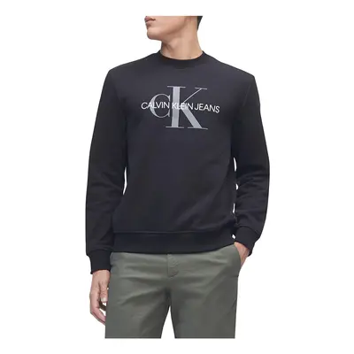 Calvin Klein Men Monogram Logo Crew Neck Sweatshirt Black ck Medium