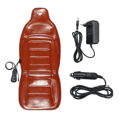 (US Plug) DC 12V Car Household Heated Full Body Massage Seat Cushion Back Lumbar Pain Relief Vib