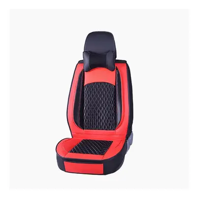 (Red) 5D Car Seat Cover Breathable PU Leather Full Surround Universal Seat Protector Set