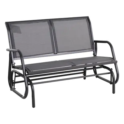 Outsunny 2-Person Patio Glider Bench Gliding Chair Loveseat Grey