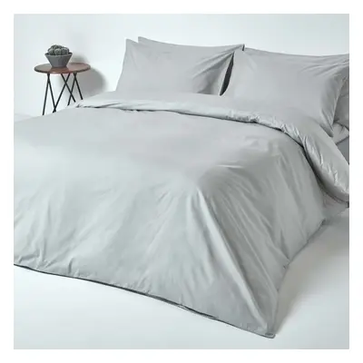 Homescapes Super King Size Silver Grey Egyptian Cotton Duvet Cover Set TC