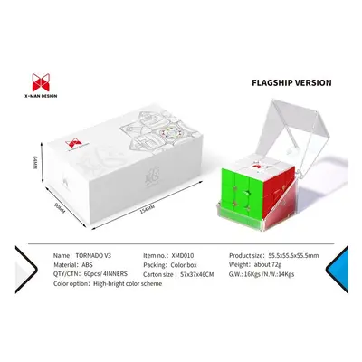 (Flagship version) QiYi X-Man Tornado V3M 3x3 Flagship Version Magnetic Magic Speed Cube