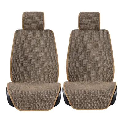 (2 front beige) Big Size Flax Car Seat Cover Front Rear Back Full Choose Car Seat Cushion