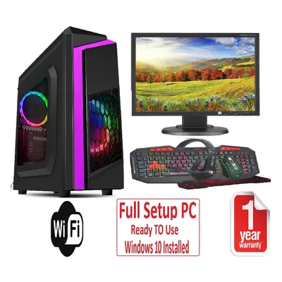 Fast Gaming PC Bundle - Core i5 8GB RAM 1TB GT710 2GB 19'' Monitor F3 PURPLE RAINBOW