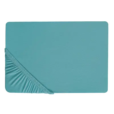 Fitted Sheet HOFUF Cotton 200x200 cm Turquoise