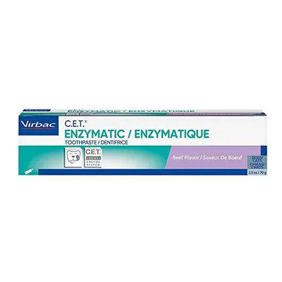 CET Virbac Plaque Tartar Control Enzymatic Dog and Cat Toothpaste, 2.5 oz, Beef