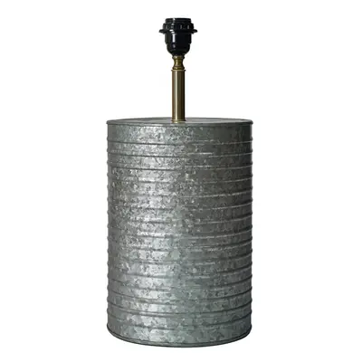 Large Rustic Zinc Silver Barrel Table Lamp Base