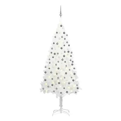 vidaXL Artificial Pre-lit Christmas Tree with Ball Set Artificial Tree White