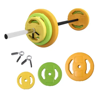 HOMCOM 20kg Weights Barbell Set with Non-slip Handle for Strength Training