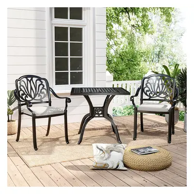 Black 3-Piece Cast Aluminum Outdoor Dining Set