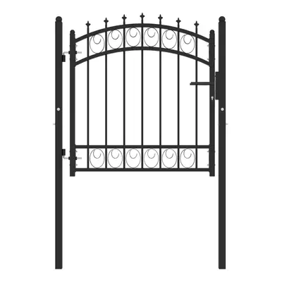 (black, x cm) vidaXL Fence Gate with Spikes Steel Garden Barrier Green/Black Multi Sizes