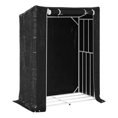 (150 x x cm) vidaxL Firewood Rack with Rain Cover 100.5x100.5x110.5 cm Galvanised Steel