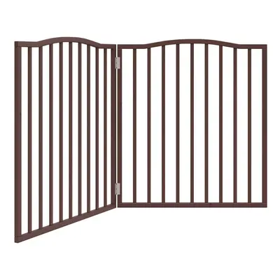 (brown oak, x x cm/ pcs) vidaXL Dog Gate with Door Foldable Pet Gate Dog Fence Pet BarrierÃÂ Po