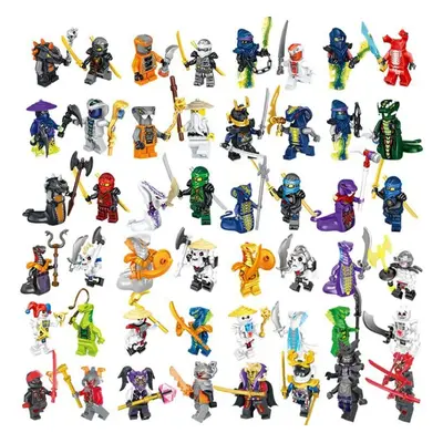 (Style C 48pcs) Set of 48/24 pcs Ninjago Mini Figures Kai Jay Sensei Wu Master Building Blocks T