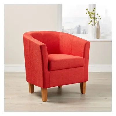 Home Source Bedford Tub Accent Chair Orange Fabric