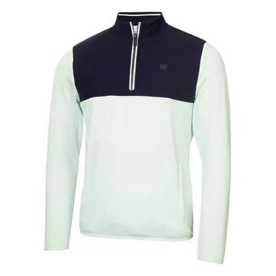 (L, Light Jade) Calvin Klein Mens Atlantic Hybrid Stretch Insulated Half Zip Golf Sweater