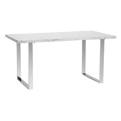 HOMCOM cm Rectangular Dining Table Kitchen Table for People White