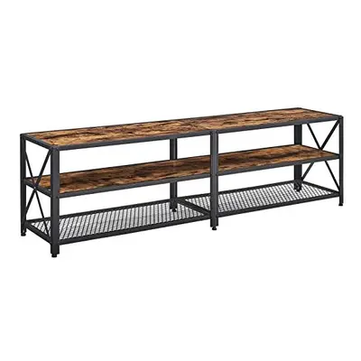 VASAGLE TV Stand, TV Table for TV up to Inches, with Shelves, Steel Frame, Living Room, Bedroom 